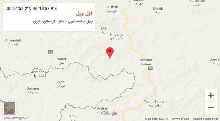 روستای قزل ویل بر روی نقشه