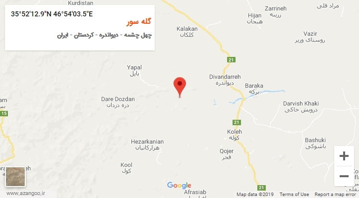 روستای گله سور بر روی نقشه