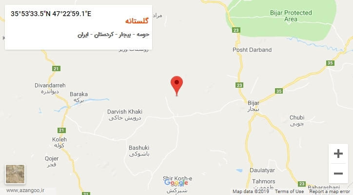 روستای گلستانه بر روی نقشه
