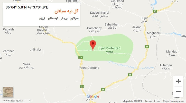 روستای گل تپه سیلتان بر روی نقشه