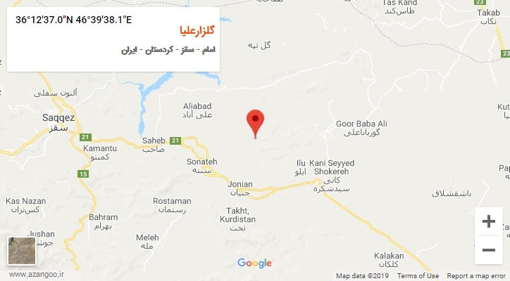 روستای گلزارعلیا بر روی نقشه