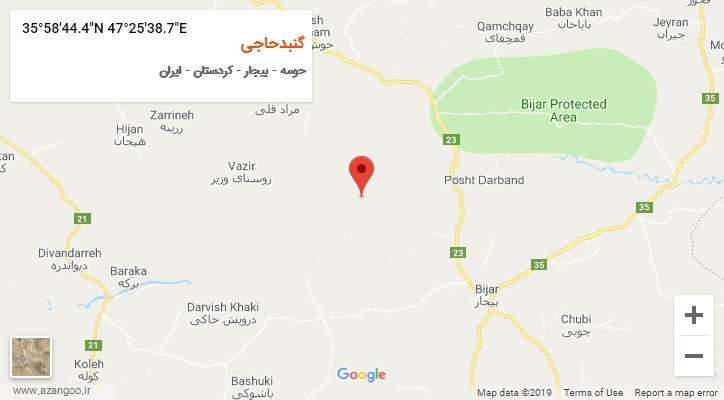 روستای گنبدحاجی بر روی نقشه