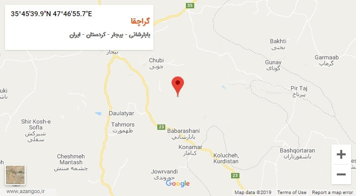 روستای گراچقا بر روی نقشه