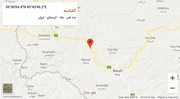 روستای گشکسه بر روی نقشه