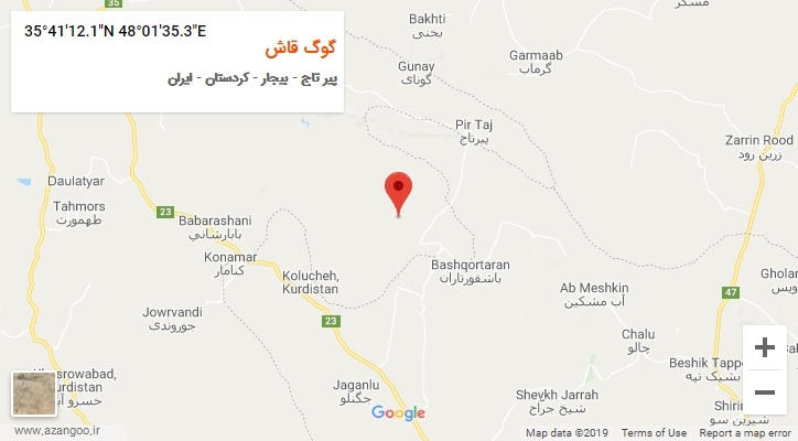 روستای گوگ قاش بر روی نقشه