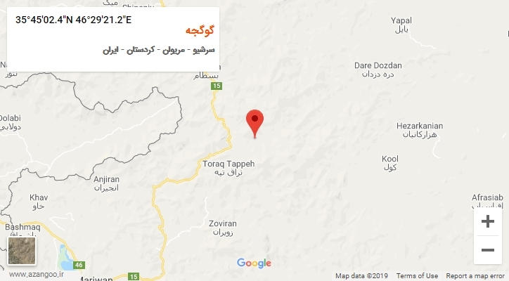 روستای گوگجه بر روی نقشه