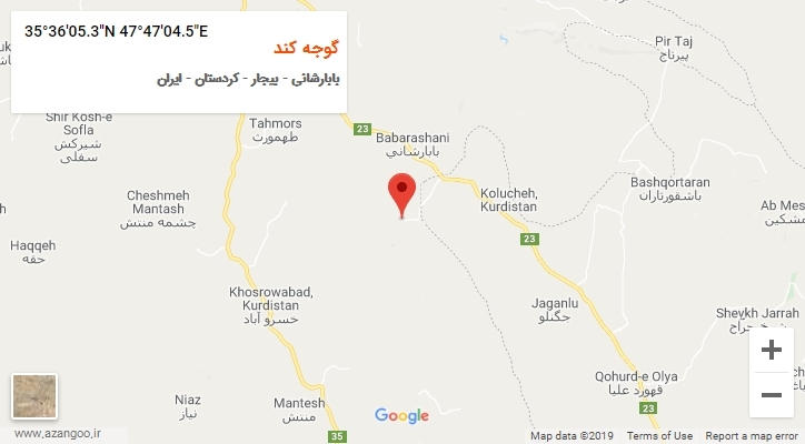 روستای گوجه کند بر روی نقشه