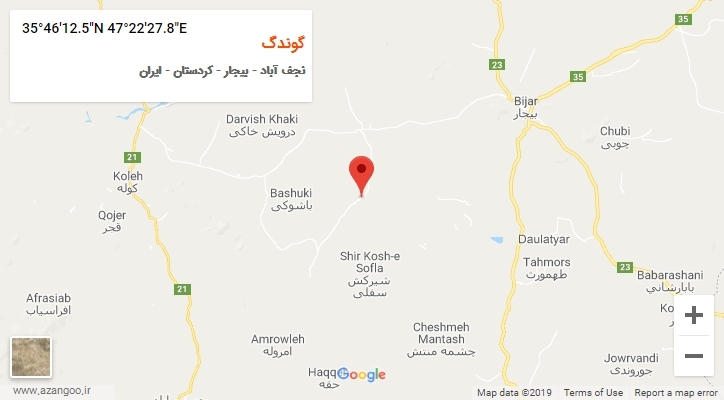روستای گوندگ بر روی نقشه