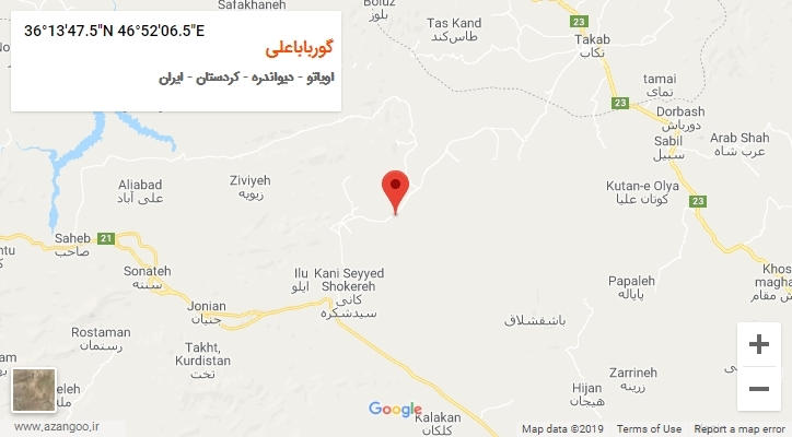 روستای گورباباعلی بر روی نقشه
