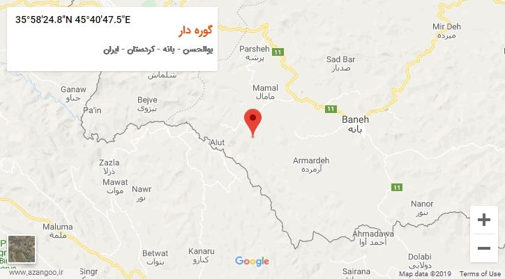 روستای گوره دار بر روی نقشه