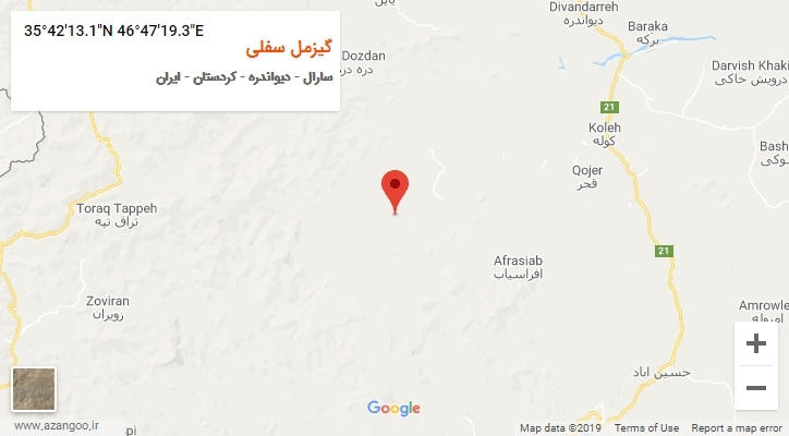 روستای گیزمل سفلی بر روی نقشه