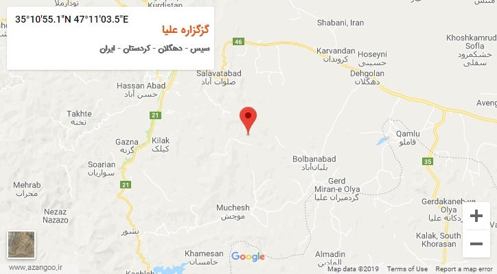روستای گزگزاره علیا بر روی نقشه