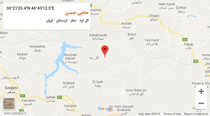 روستای حاجی حسن بر روی نقشه