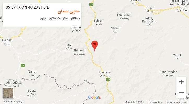 روستای حاجی ممدان بر روی نقشه