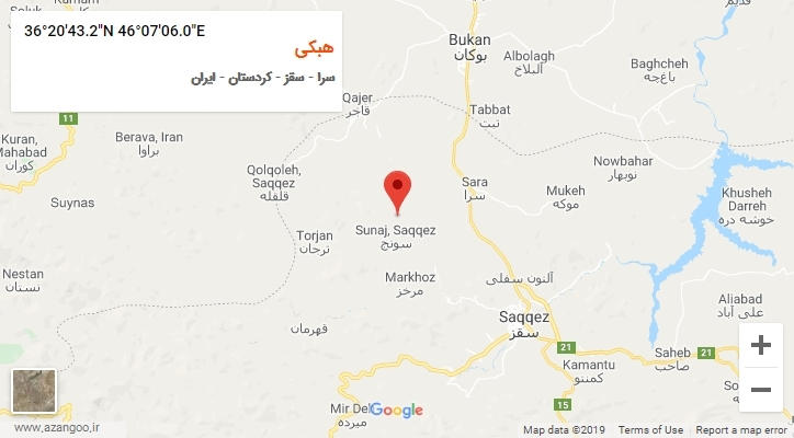 روستای هبکی بر روی نقشه