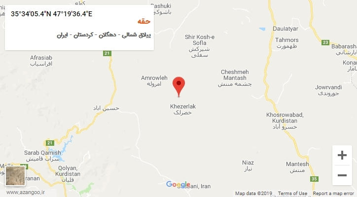 روستای حقه بر روی نقشه