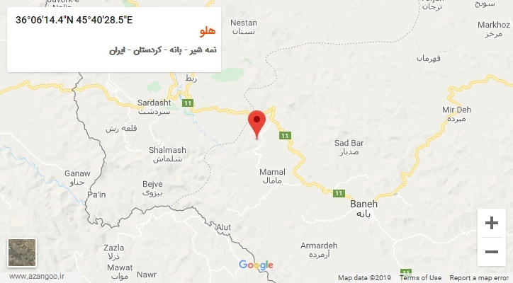 روستای هلو بر روی نقشه