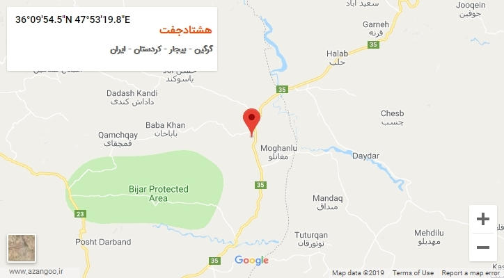 روستای هشتادجفت بر روی نقشه