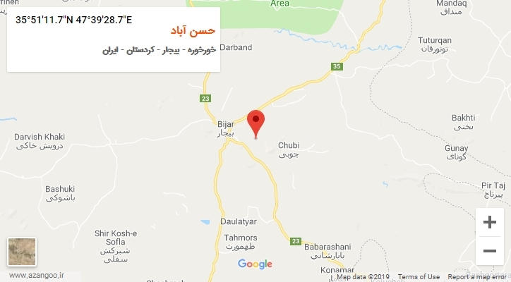 روستای حسن آباد بر روی نقشه