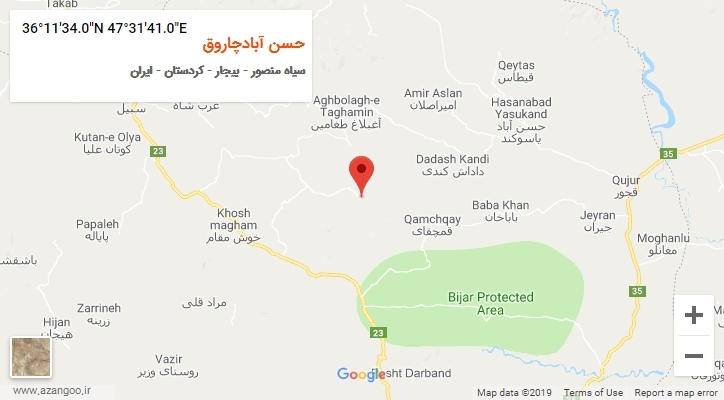 روستای حسن آبادچاروق بر روی نقشه