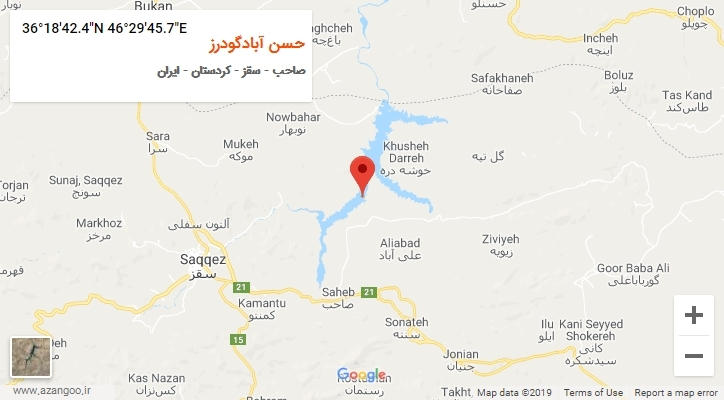 روستای حسن آبادگودرز بر روی نقشه
