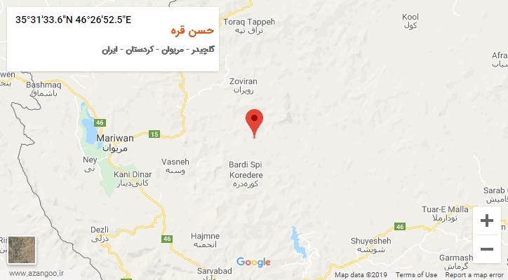 روستای حسن قره بر روی نقشه