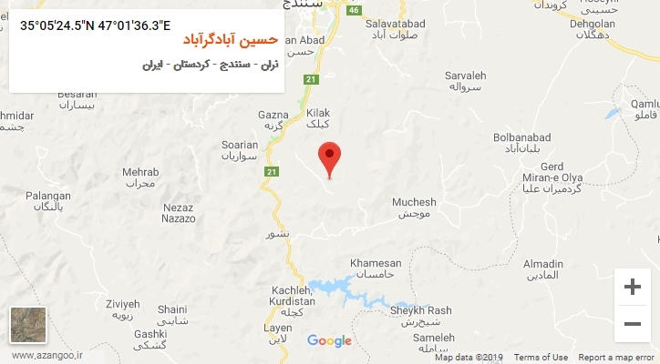روستای حسین آبادگرآباد بر روی نقشه