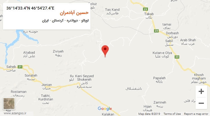 روستای حسین آبادمران بر روی نقشه