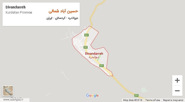 دهستان حسین آباد شمالی بر روی نقشه