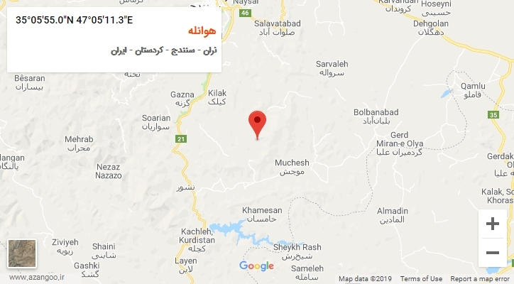 روستای هوانله بر روی نقشه