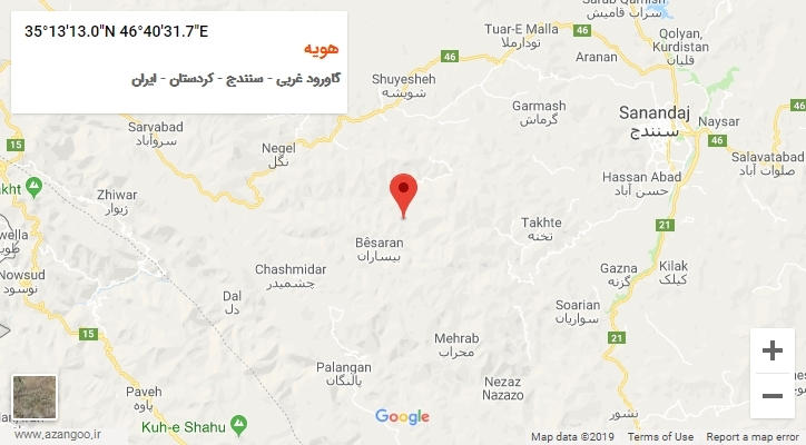 روستای هویه بر روی نقشه