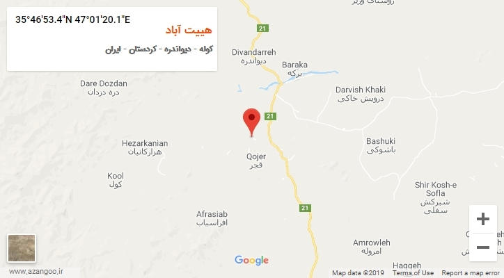 روستای هییت آباد بر روی نقشه