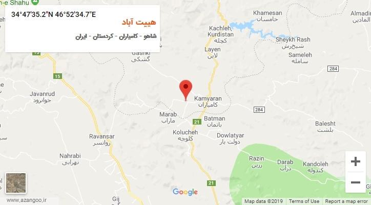 روستای هییت آباد بر روی نقشه