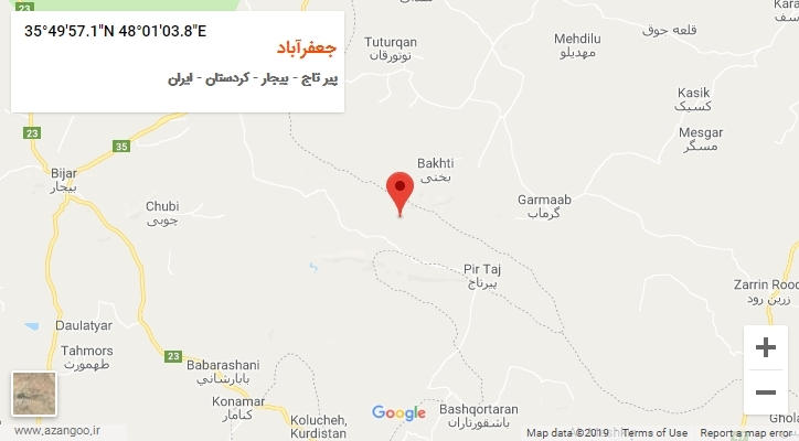 روستای جعفرآباد بر روی نقشه
