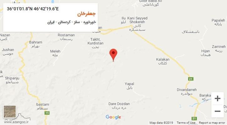 روستای جعفرخان بر روی نقشه