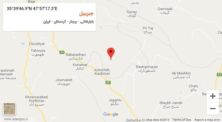 روستای جبرییل بر روی نقشه