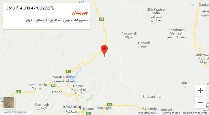 روستای جبرییلان بر روی نقشه