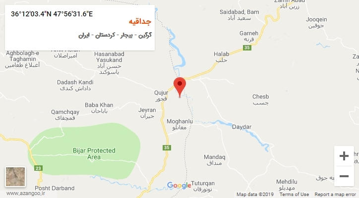 روستای جداقیه بر روی نقشه