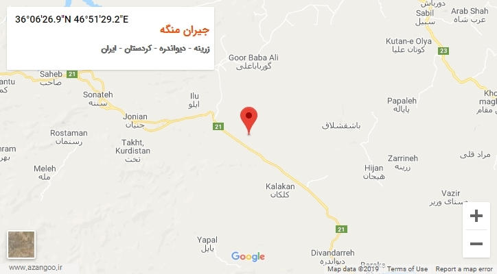 روستای جیران منگه بر روی نقشه