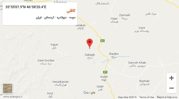 روستای کاقلی بر روی نقشه