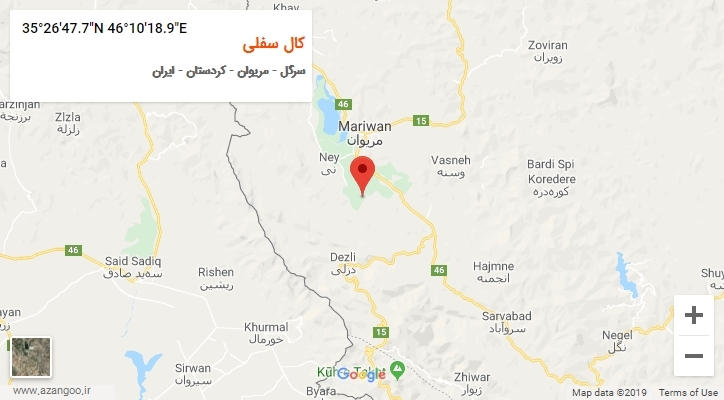 روستای کال سفلی بر روی نقشه