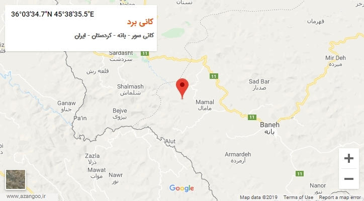 روستای کانی برد بر روی نقشه