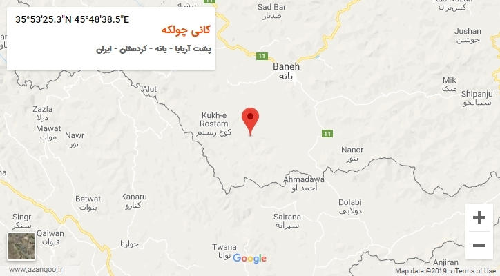 روستای کانی چولکه بر روی نقشه
