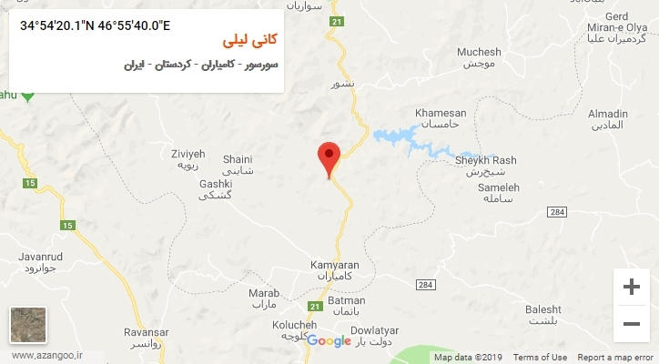 روستای کانی لیلی بر روی نقشه