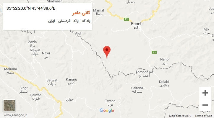 روستای کانی مامر بر روی نقشه