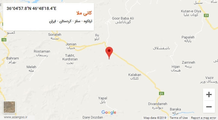روستای کانی ملا بر روی نقشه