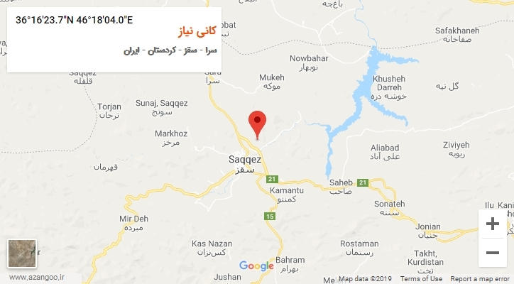 روستای کانی نیاز بر روی نقشه