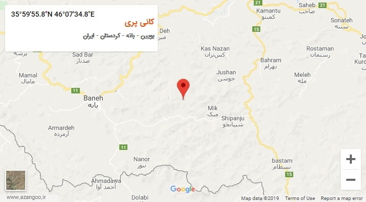 روستای کانی پری بر روی نقشه