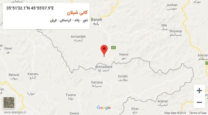 روستای کانی شیلان بر روی نقشه