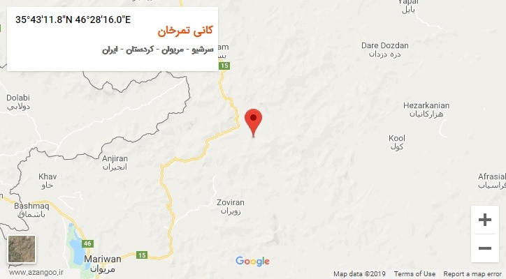روستای کانی تمرخان بر روی نقشه